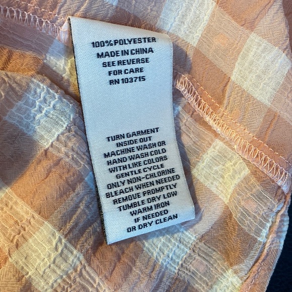 Womens Nanette Lepore Long Sleeve Dobby Gingham Tie Neck Blouse. XS - Picture 5 of 7